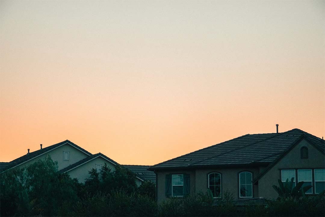 Sunset over tract homes