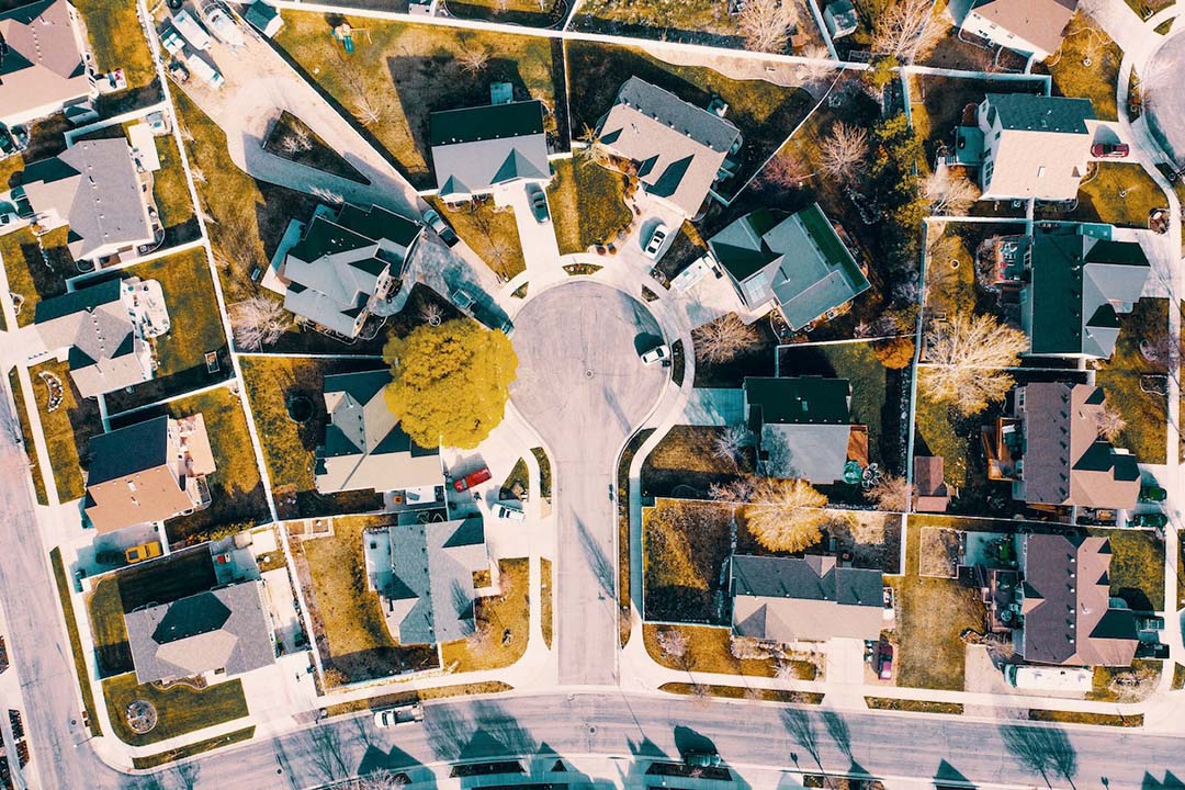 Housing community aerial