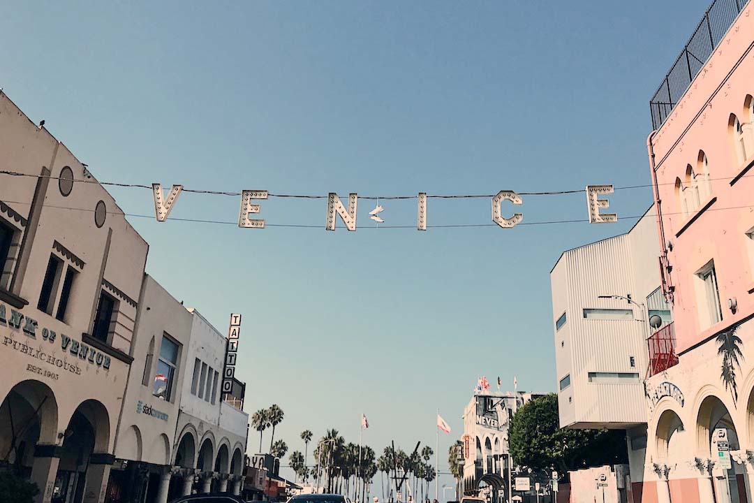 Entrance sign at Venice Beach CA