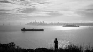 person overlooking San Francisco Bay